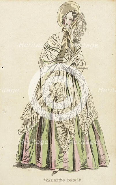 Fashion Plate (Walking Dress), c1838. Creator: Unknown.