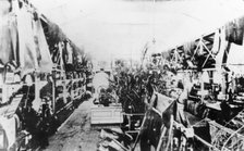 Interior of the main pavilion at the first Queensland Intercolonial Exhibition, 1876. Creator: Unknown.