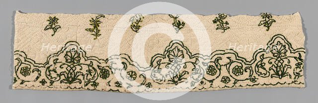 Fragments from a Bedcover made of Petticoat Borders, France, Late 18th century. Creator: Unknown.