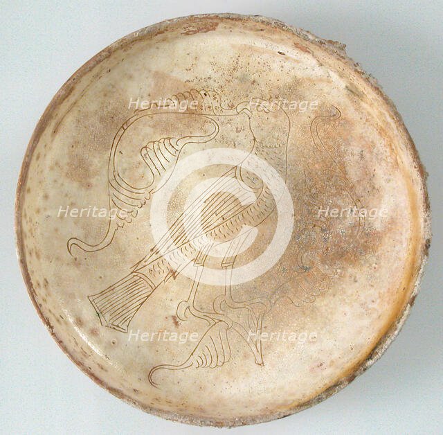 Bowl with Bird of Prey, Byzantine, 11th-13th century. Creator: Unknown.