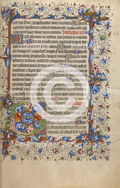 Decorated Initial D; Psalter, 1420-1430. Creator: Unknown.