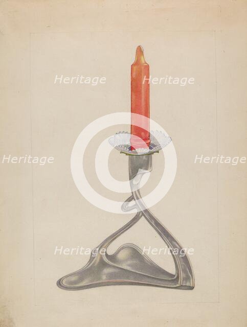 Candlestick, c. 1936. Creator: Arthur Wegg.