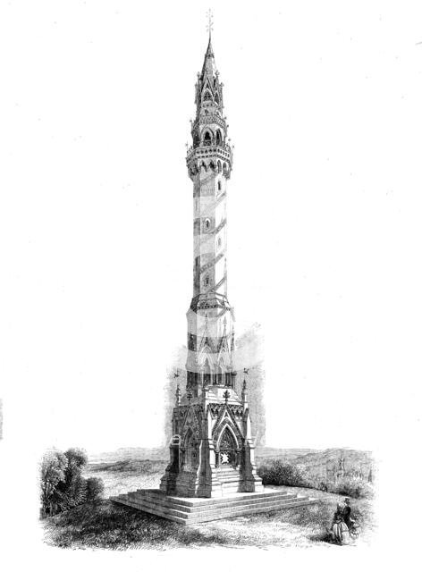 Monument to the Late Earl of Ellesmere to be raised at Worsley, 1858. Creator: Unknown.