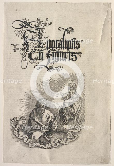 Revelation of St. John: Title Page to the Apocalypse, 1511. Creator: Albrecht Dürer (German, 1471-1528).