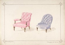 Designs for Two Chairs, 1841-84. Creator: Charles Hindley & Sons.