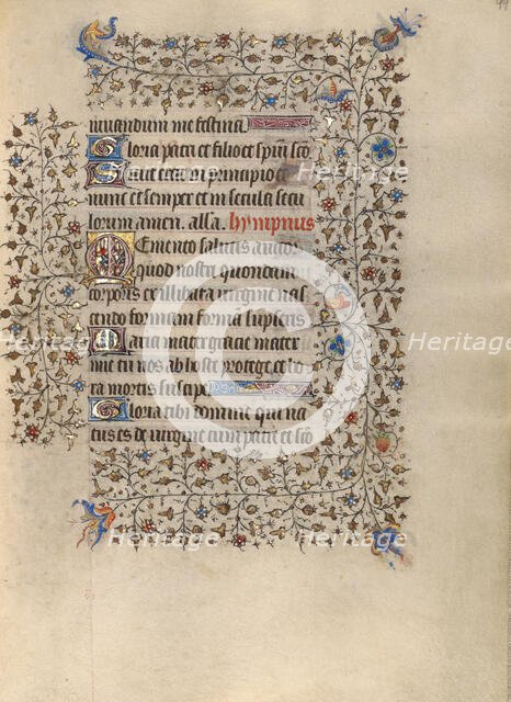 Decorated Text Page; Book of Hours, about 1420. Creator: Unknown.