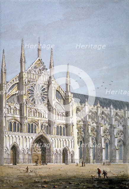 North door of Westminster Abbey, London, c1810.                              Artist: George Shepherd