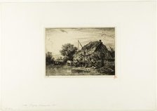 Peasant House with Pond, 1845. Creator: Charles Emile Jacque.