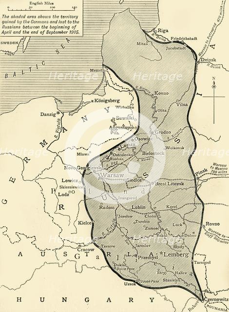 Land taken by Germany from Russia, First World War, 1915, (c1920). Creator: Unknown.