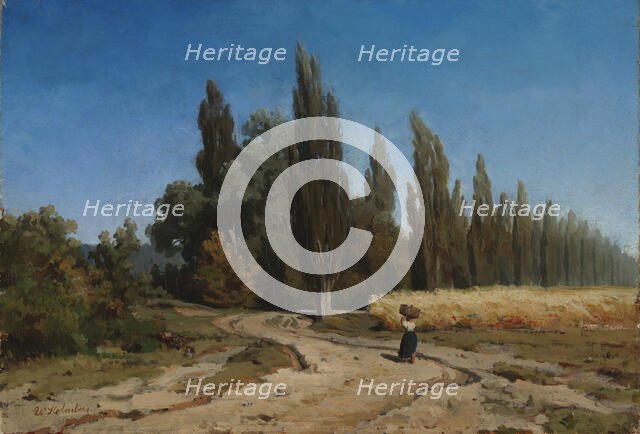 Poplar alley, 1856. Creator: Werner Holmberg.