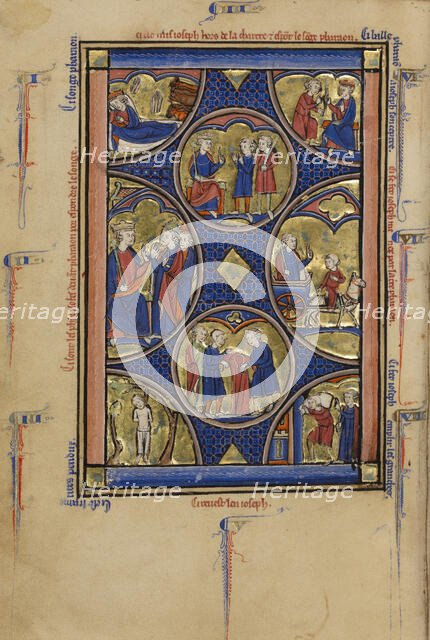 Scenes from the Life of Joseph; Wenceslaus Psalter, about 1250-1260. Creator: Unknown.