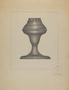 Pewter Lamp, c. 1936. Creator: Joseph Stonefield.