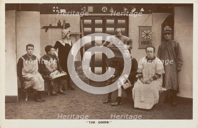 Soldiers, some in drag, performing in the concert party "The Goods", 1918. Creator: Unknown.