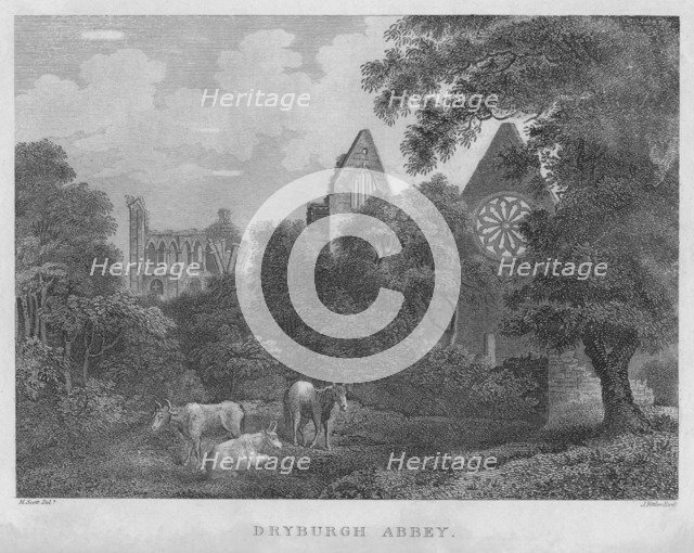 'Dryburgh Abbey', 1804. Artist: James Fittler.