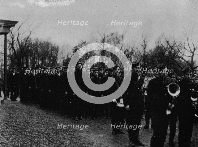 'The Newfoundland Naval Reserve parading before the Governor at St. John's', c1902, (1903). Artist: Unknown.