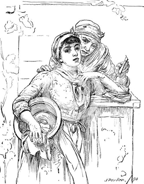 Royal Society of Painters in Water Colours: "A Plea for an Absent One" - J. Parker, 1890.  Creator: Unknown.