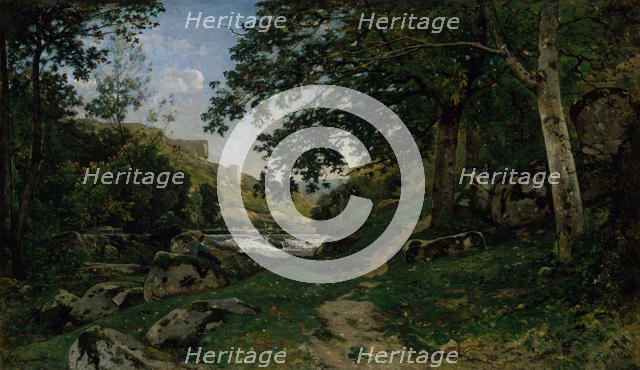 The Rocky Path in the Morvan (Chemin des roches dans le Morvan), 1869. Creator: Henri-Joseph Harpignies.
