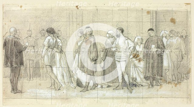 Figures in Procession, n.d. Creator: Henry Stacy Marks.