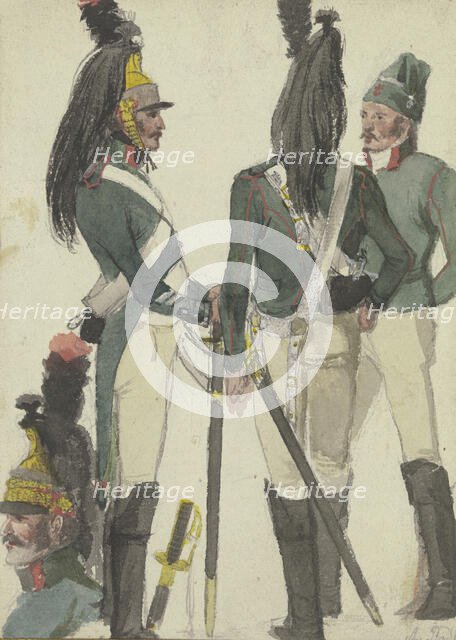 Cuirassiers, early-mid 19th century. Creator: Anton Radl.