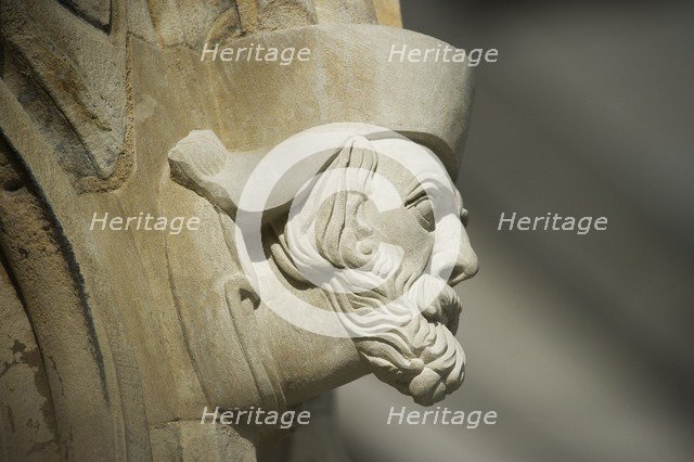 New stone carving on the Chapter House of Westminster Abbey, London, 2009. Creator: Historic England Staff Photographer.