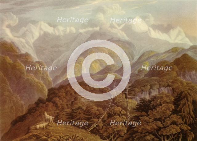 'The Valley of the Jumna Showing the Two Grand Peaks of Bunder Punch', 1946. Creators: Havell & Son, Robert Havell, Robert Havell.