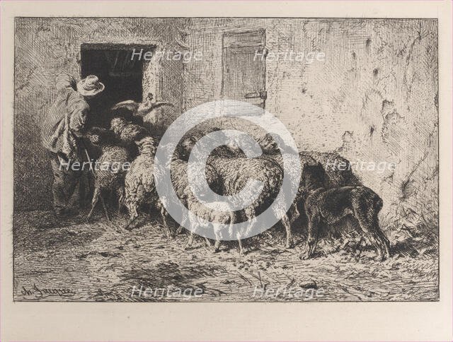 The Return, 1864. Creator: Charles Emile Jacque.