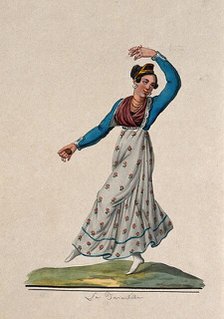 A young woman dancing the tarantella. Creator: Unknown.