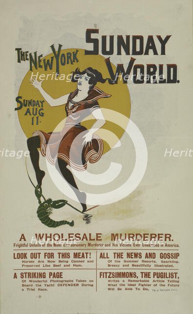 The New York Sunday world. Sunday Aug. 11, c1893 - 1897. Creator: Unknown.