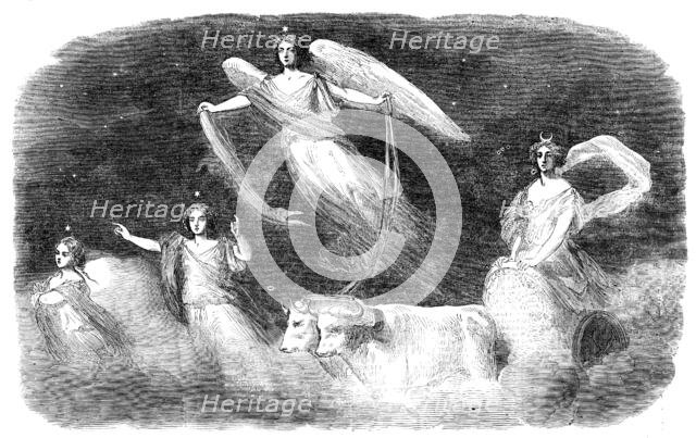 "Luna in her Car", from "The Winter's Tale", at the Princess' Theatre, 1856.  Creator: Unknown.