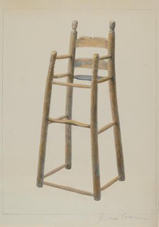 Child's High Chair, c. 1938. Creator: Cora Parker.