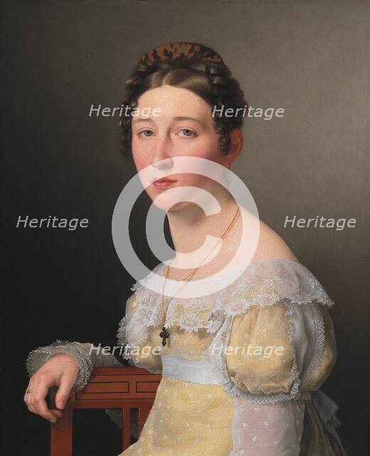 Portrait of Emilie Henriette Massmann, Betrothed of Frederik Wilhelm Caspar von Benzon; 1820. Creator: CW Eckersberg.
