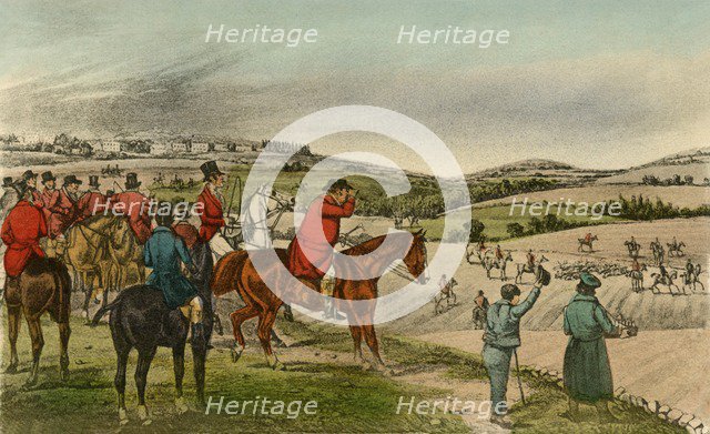 'Mr. Jorrocks telegraphs the Fox', 1838. Artist: Henry Thomas Alken.