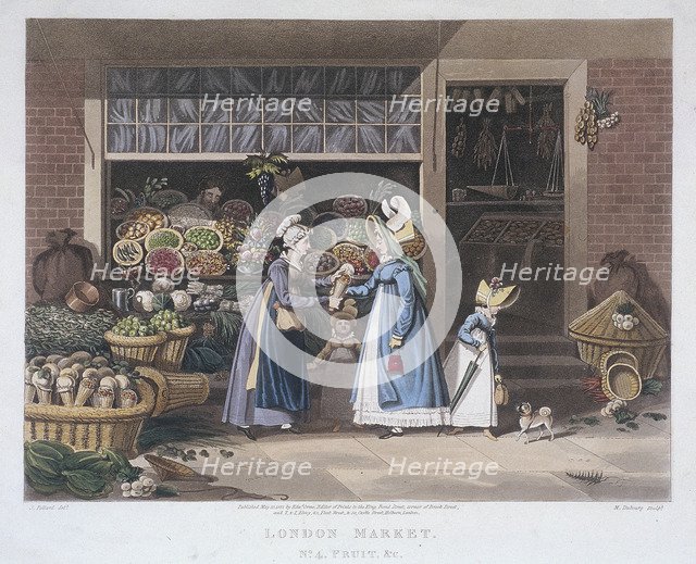 'London Market'; a fruit seller, 1822. Artist: Matthew Dubourg