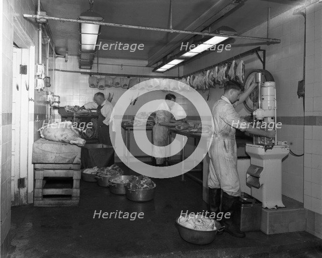 Schonhut's Butchers, Rotherham, South Yorkshire, 1955. Artist: Michael Walters