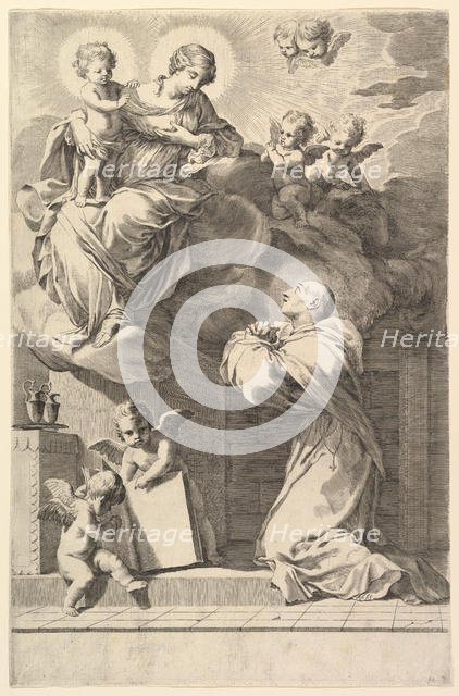 Saint Bernard Kneeling before the Virgin and Child, 1640. Creator: Claude Mellan.