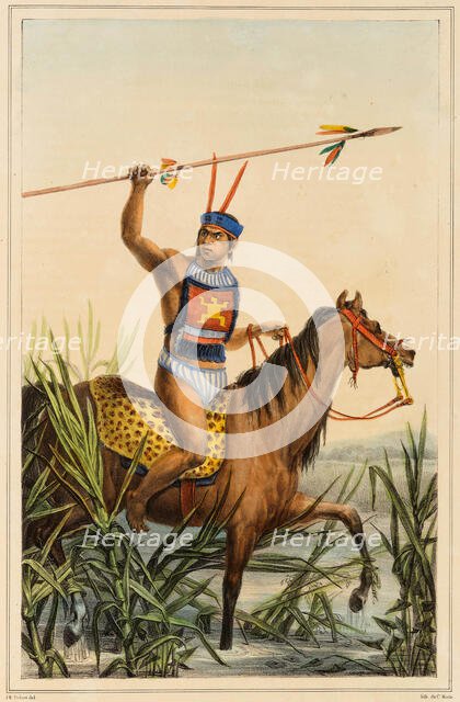 Chief of the Charrúas. From "Voyage pittoresque et historique au Brésil", 1830s. Creator: Debret, Jean-Baptiste (1768-1848).