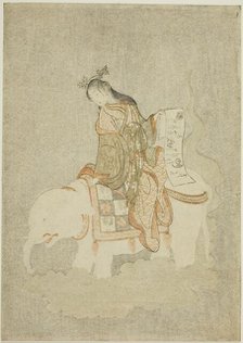 Courtesan on White Elephant, 1765. Creator: Suzuki Harunobu.