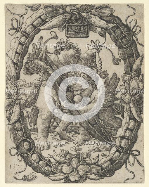 Two Angels with a Peapod, 1533. Creator: Master H.L.