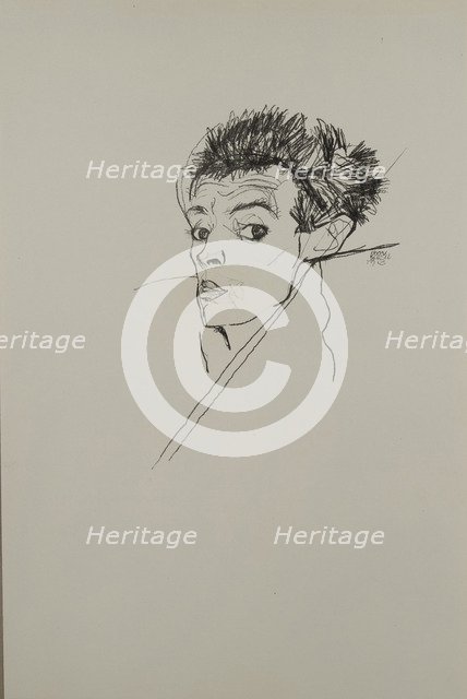 Self-portrait, 1913. Artist: Schiele, Egon (1890-1918)