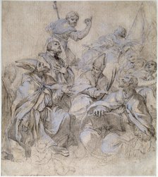 Sketch of a Fresco for the Santa Maria del Popolo Church in Rome. Creator: Maratta, Carlo (1625-1713).