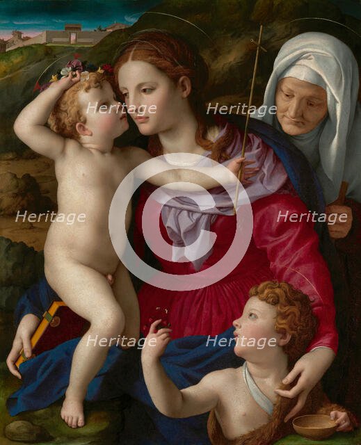 Virgin and Child with Saint Elizabeth and Saint John the Baptist, about 1540-1545. Creator: Agnolo Bronzino.