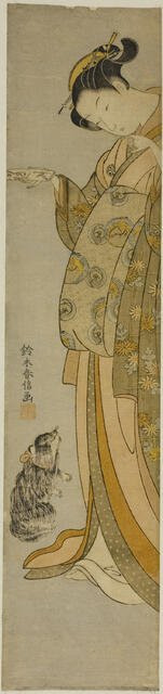Courtesan with her Pet, c. 1769. Creator: Suzuki Harunobu.