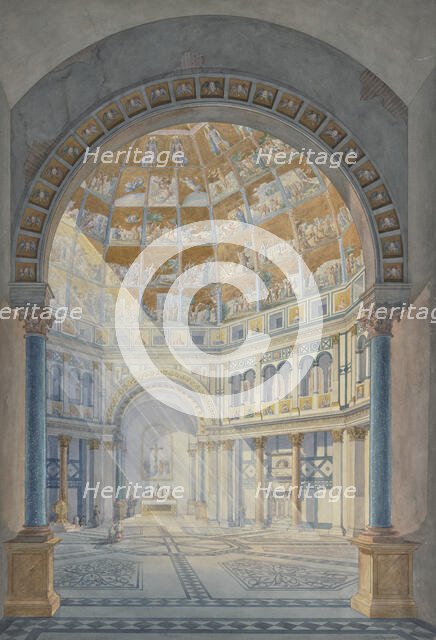 The interior of the Baptistery of St. John in Florence, 1832. Creator: Eugen Friedrich Peipers.