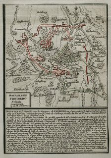 Seven Years War (1756-1763): Third Silesian War - map of the Battle of Freiberg (29 October 1762). Creator: Jean de Beaurain.