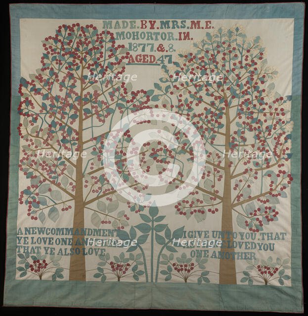 Bedcover, United States, 1877/78. Creator: M. E. Mohortor.