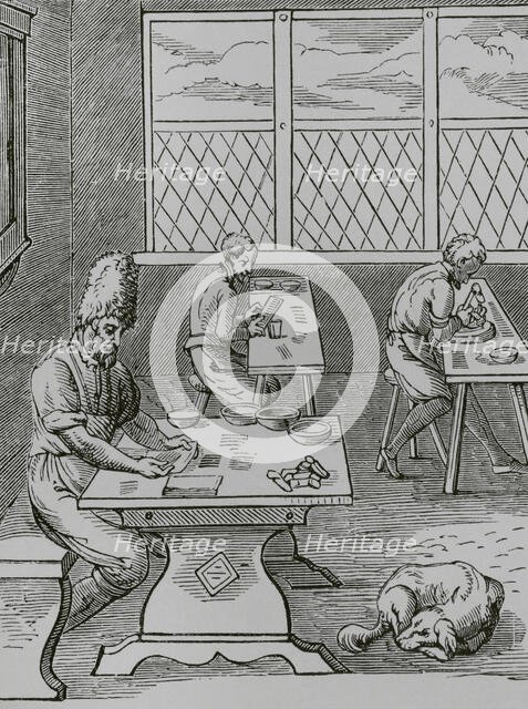 Pin and Needle maker, 16th century, (1878). Creator: Unknown.