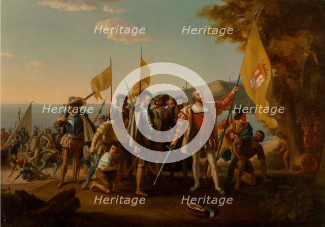 The Landing of Columbus , Second Half of the 19th cen.. Creator: Vanderlyn, John, after (1775-1852).