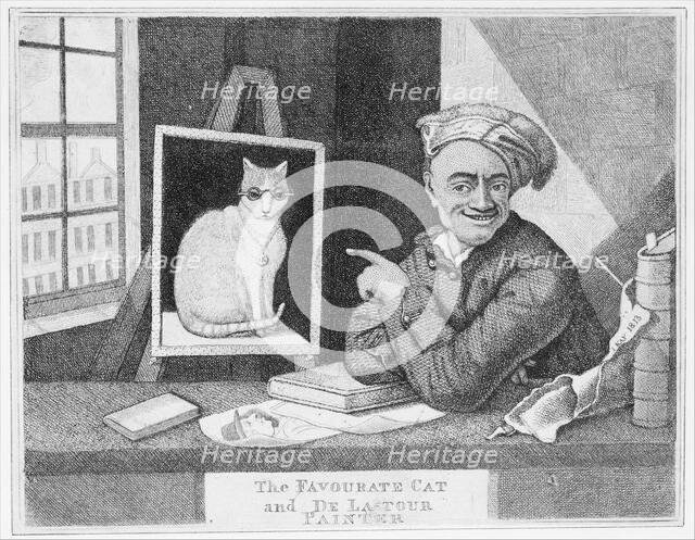 The Favourite Cat and De La-Tour Painter, 1813. Creator: John Kay.