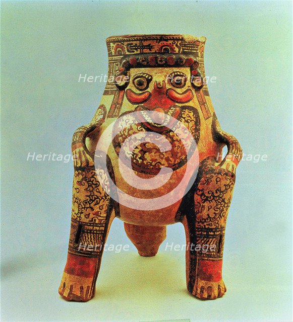 Jaguar shaped wooden kero, part of the Incan culture.