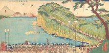 Daimyo's Processions Passing along the Tokaido, 19th century. Creator: Sadahide Utagawa.
